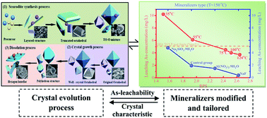 Graphical abstract: Insight into mineralizer modified and tailored scorodite crystal characteristics and leachability for arsenic-rich smelter wastewater stabilization