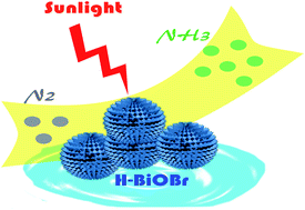 Graphical abstract: Efficient solar-driven conversion of nitrogen to ammonia in pure water via hydrogenated bismuth oxybromide