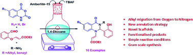 Graphical abstract: Amberlite-15 promoted an unprecedented aza Michael rearrangement for one pot synthesis of dihydroquinazolinone compounds