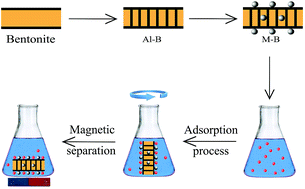 Graphical abstract: Adsorption behavior of magnetic bentonite for removing Hg(ii) from aqueous solutions
