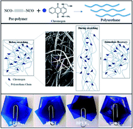 Graphical abstract: Super stretchable chromatic polyurethane driven by anthraquinone chromogen as a chain extender