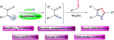 Graphical abstract: An iodine/DMSO-catalyzed sequential one-pot approach to 2,4,5-trisubstituted-1H-imidazoles from α-methylene ketones