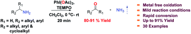 Graphical abstract: Metal-free hypervalent iodine/TEMPO mediated oxidation of amines and mechanistic insight into the reaction pathways