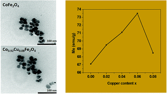 Graphical abstract: Structural characterization and magnetic properties of undoped and copper-doped cobalt ferrite nanoparticles prepared by the octanoate coprecipitation route at very low dopant concentrations