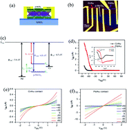 Graphical abstract: Formation of an MoTe2 based Schottky junction employing ultra-low and high resistive metal contacts