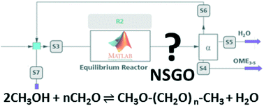 Graphical abstract: Describing oxymethylene ether synthesis based on the application of non-stoichiomsetric Gibbs minimisation