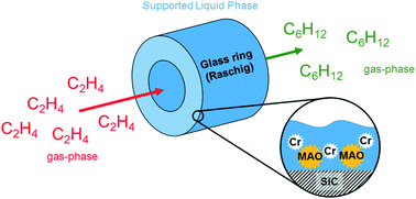 Graphical abstract: Trimerization and tetramerization of ethylene in continuous gas-phase reaction using a Cr-based supported liquid phase catalyst