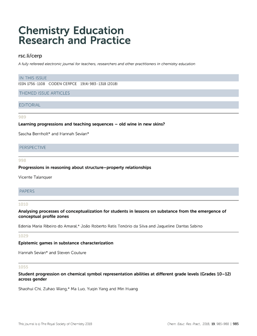 Contents List Chemistry Education Research And Practice Rsc