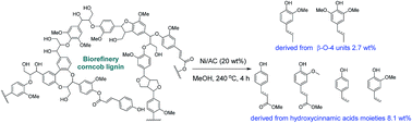 Graphical abstract: Hydrogenolysis of biorefinery corncob lignin into aromatic phenols over activated carbon-supported nickel