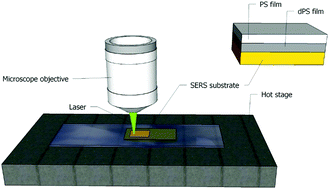 Graphical abstract: A study of polymer chain diffusion by surface enhanced Raman: effects of plasmonic substrate topology