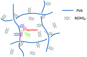 Graphical abstract: The role of electrostatic repulsion in the gelation of poly(vinyl alcohol)/borax aqueous solutions