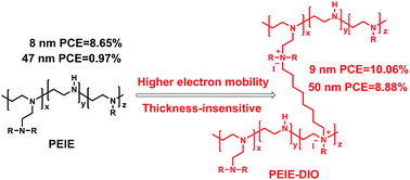 Graphical abstract: Polymer with a 3D conductive network: a thickness-insensitive electron transport layer for inverted polymer solar cells