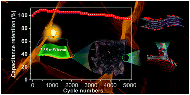 Graphical abstract: Fe3O4 nanoparticles embedded in cellulose nanofibre/graphite carbon hybrid aerogels as advanced negative electrodes for flexible asymmetric supercapacitors