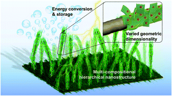 Graphical abstract: Multi-compositional hierarchical nanostructured Ni3S2@MoSx/NiO electrodes for enhanced electrocatalytic hydrogen generation and energy storage