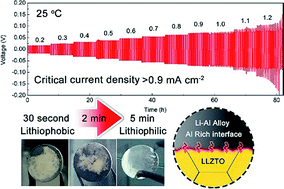Graphical abstract: An in situ element permeation constructed high endurance Li–LLZO interface at high current densities