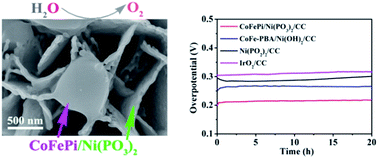 Graphical abstract: An in situ generated amorphous CoFePi and crystalline Ni(PO3)2 heterojunction as an efficient electrocatalyst for oxygen evolution