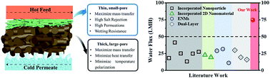 Graphical abstract: Structural tailoring of hierarchical fibrous composite membranes to balance mass transfer and heat transfer for state-of-the-art desalination performance in membrane distillation