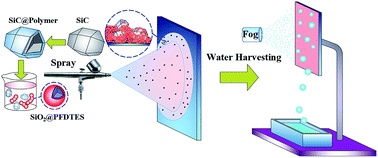 Graphical abstract: Superamphiphobic coatings with polymer-wrapped particles: enhancing water harvesting