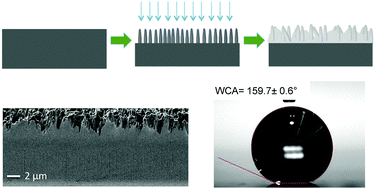 Graphical abstract: Self-cleaning, high transmission, near unity haze OTS/silica nanostructured glass