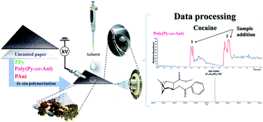 Graphical abstract: The use of conductive polymers as a substrate for paper spray ionization mass spectrometry