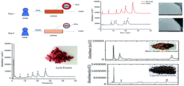 Graphical abstract: In situ modification of silica with poly(vinyl alcohol) for normal-phase liquid chromatographic separation of bioactive compounds in traditional Chinese medicines