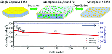 Graphical abstract: In situ TEM and half cell investigation of sodium storage in hexagonal FeSe nanoparticles