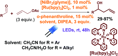 Graphical abstract: Allylation of aldehydes by dual photoredox and nickel catalysis