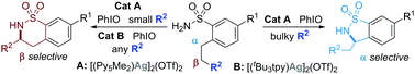 Graphical abstract: Regioselective differentiation of vicinal methylene C–H bonds enabled by silver-catalysed nitrene transfer