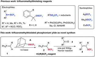 Graphical abstract: Facile synthesis of α-trifluoromethylthio phosphonium ylides with a constrained trifluoromethylthiooxide via a proton-transfer procedure
