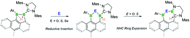 Graphical abstract: Pseudodiborenes: hydride-bridged diboranes(5) as two-electron reductants of chalcogens