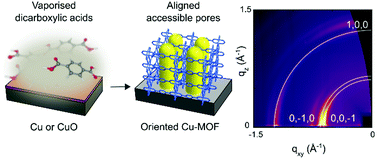 Graphical abstract: Vapour-phase deposition of oriented copper dicarboxylate metal–organic framework thin films