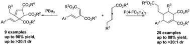 Graphical abstract: Phosphine-catalyzed regiodivergent annulations of γ-substituted allenoates with conjugated dienes