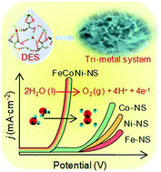 Graphical abstract: An advanced FeCoNi nitro-sulfide hierarchical structure from deep eutectic solvents for enhanced oxygen evolution reaction
