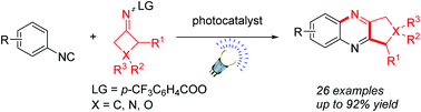 Graphical abstract: Visible-light-induced radical cascade cyclization of oxime esters and aryl isonitriles: synthesis of cyclopenta[b]quinoxalines