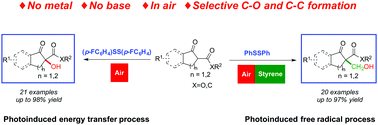 Graphical abstract: Visible light-mediated selective α-functionalization of 1,3-dicarbonyl compounds via disulfide induced aerobic oxidation