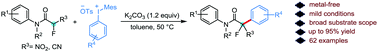 Graphical abstract: Metal-free α-arylation of α-fluoro-α-nitroacetamides employing diaryliodonium salts