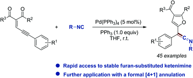 Graphical abstract: Palladium-catalyzed cascade reactions of enynones and isocyanides: access towards functionalized ketenimine and its application