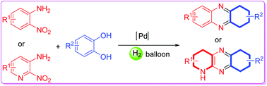 Graphical abstract: Direct synthesis of novel quinoxaline derivatives via palladium-catalyzed reductive annulation of catechols and nitroarylamines