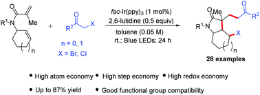 Graphical abstract: A lutidine-promoted photoredox catalytic atom-transfer radical cyclization reaction for the synthesis of 4-bromo-3,3-dialkyl-octahydro-indol-2-ones