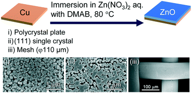 Graphical abstract: Direct growth of ZnO crystals on various Cu substrates by Cu-catalyzed chemical bath deposition