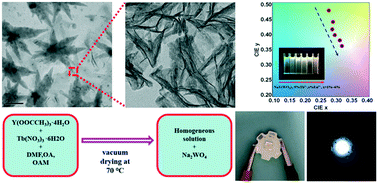 Graphical abstract: Multicolor properties and applications of Ln3+ doped hierarchical NaY(WO4)2via a facile solvothermal process