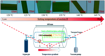 Graphical abstract: Effect of growth temperature conditions on the optimization of OH1 single-crystalline thin film by physical vapour deposition