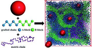 Graphical abstract: Self-assembly and structural manipulation of diblock-copolymer grafted nanoparticles in a homopolymer matrix