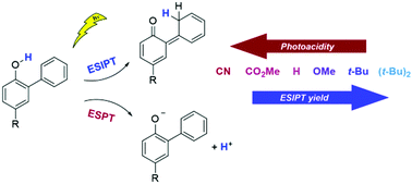 Graphical abstract: Adiabatic deprotonation as an important competing pathway to ESIPT in photoacidic 2-phenylphenols