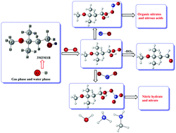Graphical abstract: New insights into 3M3M1B: the role of water in ˙OH-initiated degradation and aerosol formation in the presence of NOX (X = 1, 2) and an alkali