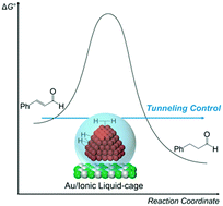 Graphical abstract: Tunneling effects in confined gold nanoparticle hydrogenation catalysts