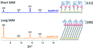 Graphical abstract: Deterministic control of surface mounted metal–organic framework growth orientation on metallic and insulating surfaces