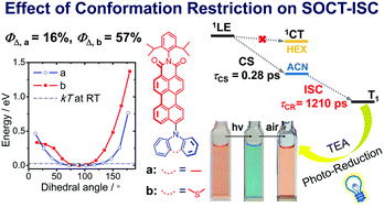 Graphical abstract: Charge separation, recombination and intersystem crossing of directly connected perylenemonoimide–carbazole electron donor/acceptor dyads