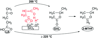 Graphical abstract: Selective hydroconversion of levulinic acid to γ-valerolactone or 2-methyltetrahydrofuran over silica-supported cobalt catalysts