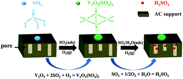 Graphical abstract: The role of vanadium species during SO2 removal over a V2O5/AC catalyst